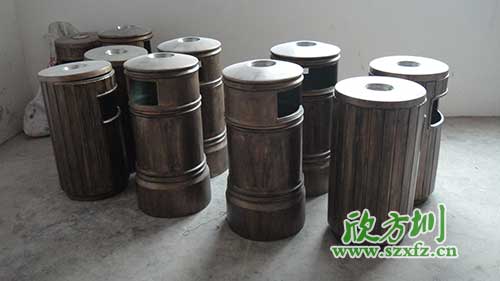  古意盎然，韶關(guān)園林仿銅玻璃鋼垃圾桶